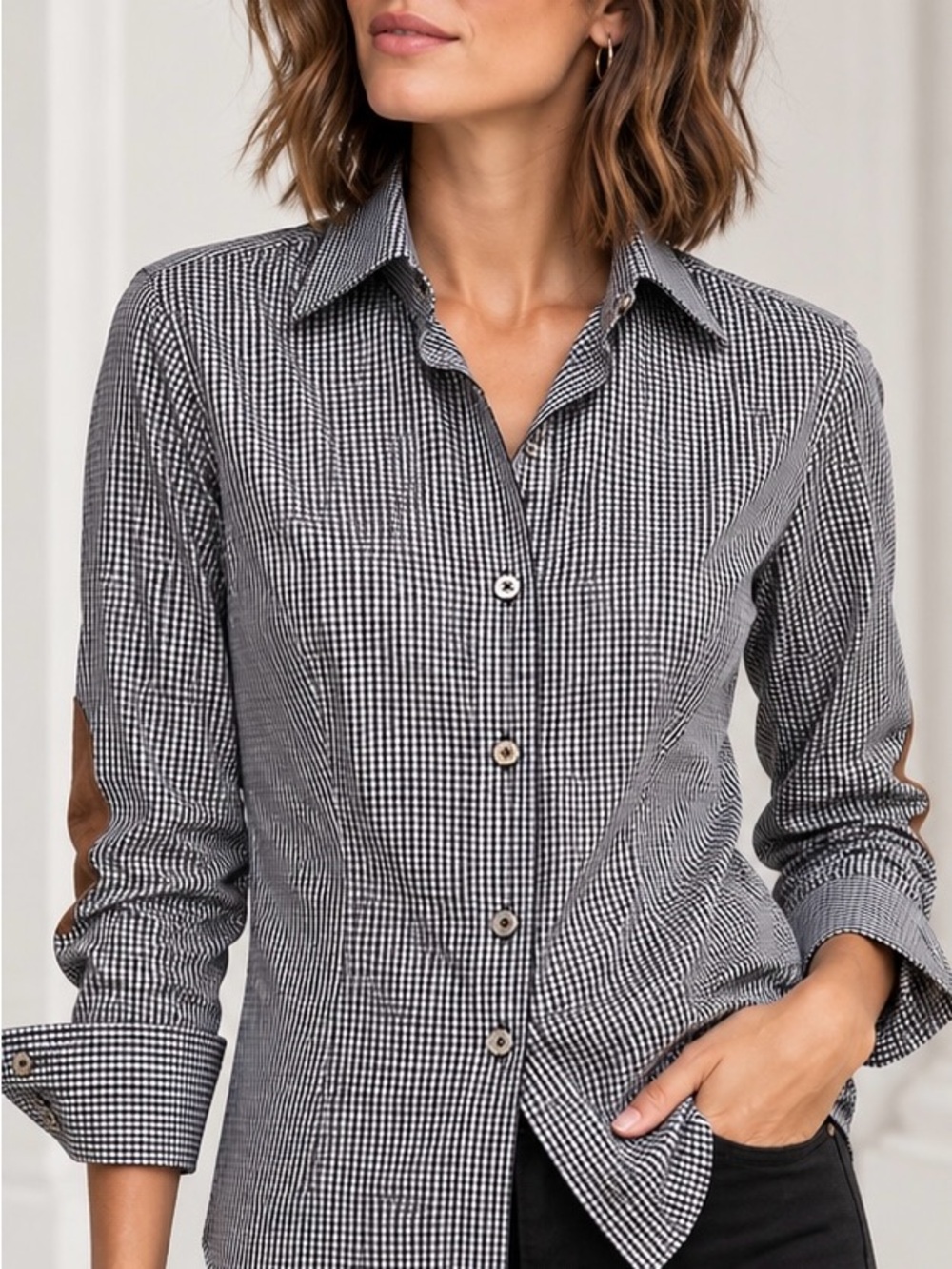 💚MAKE OFFER💚 NWT Jared Lang Blue White Gingham Check Button Down Shirt Sz XL